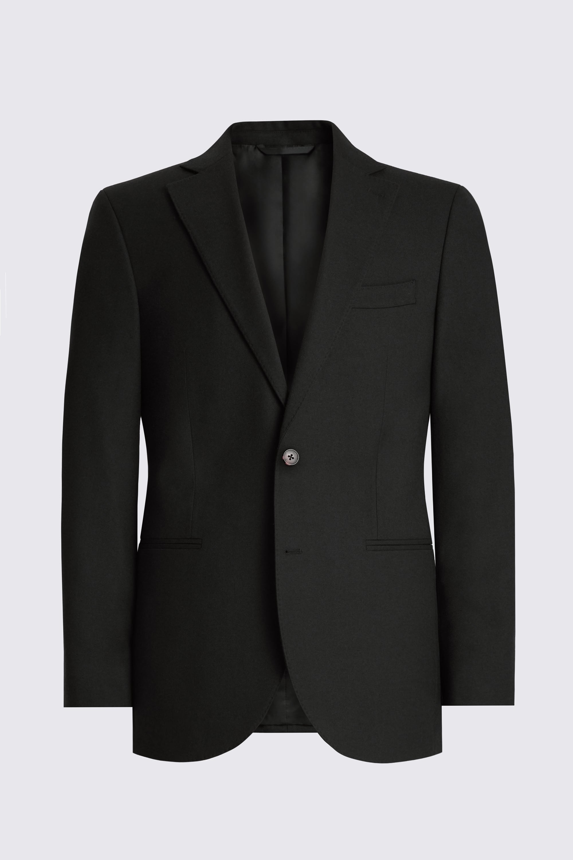 Tailored Fit Black Flannel Suit
